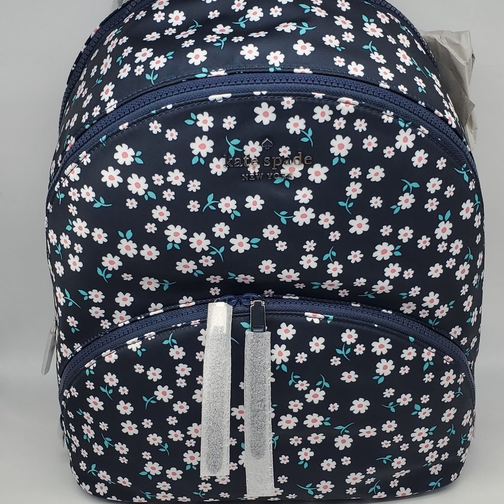 Kate Spade Karissa Fleurette Toss Large Backpack Blue Multi Floral